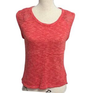Xhilaration Open Stitch Sleeveless Sweater Coral Size Small